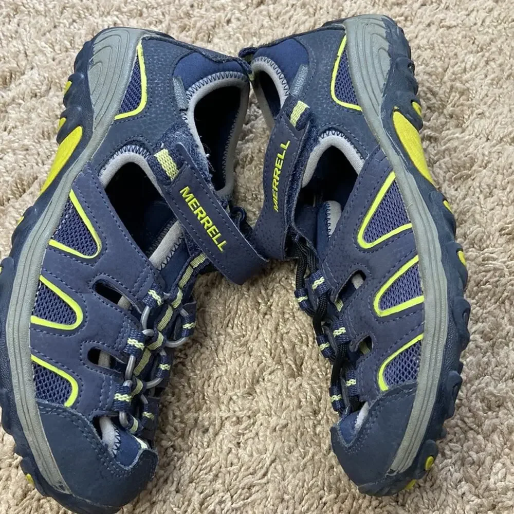 Merrell Boys Blue Hydro H2O Sand Leather Sport Sandals Size 3